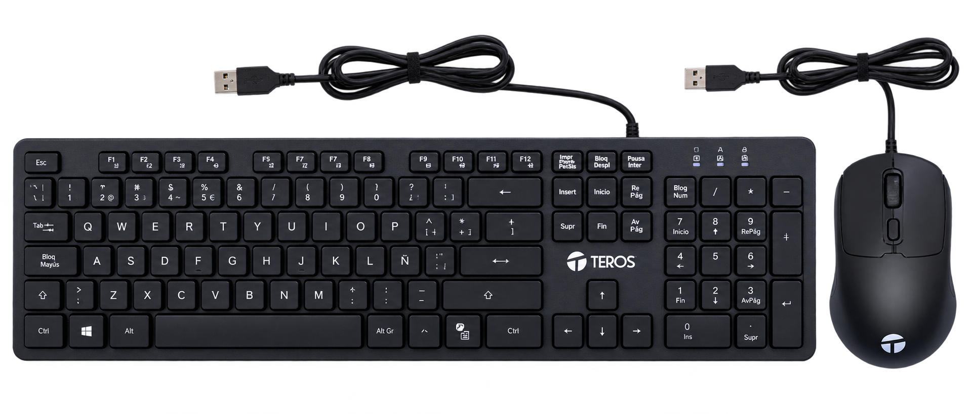 Kit Teclado + Mouse TEROS TE-5019S, tecla COPILOT (solo teclado), negro - vista 2